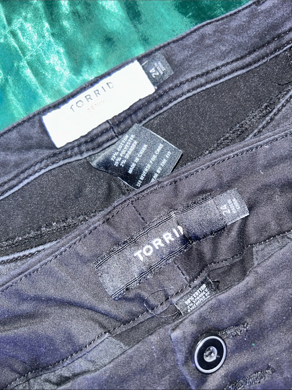 Black jeans and black shorts
